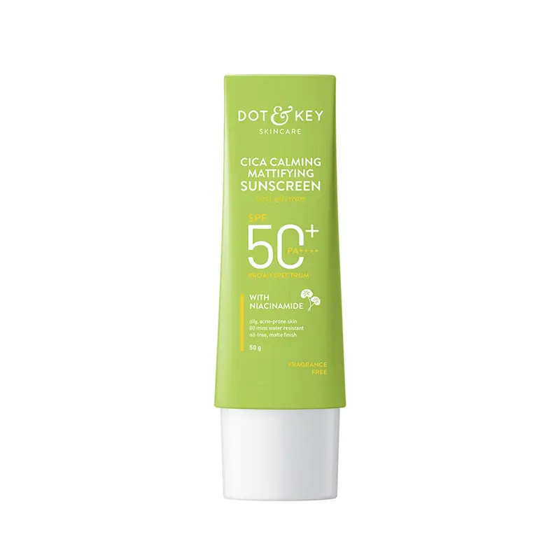 Dot & Key Cica Calming Mattifying Sunscreen Light Gel Cream SPF 50+ PA++++ with Niacinamide  80 GM